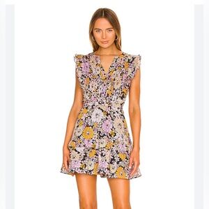 BB Dakota by Steve Madden Black Floral Ruffle Dress